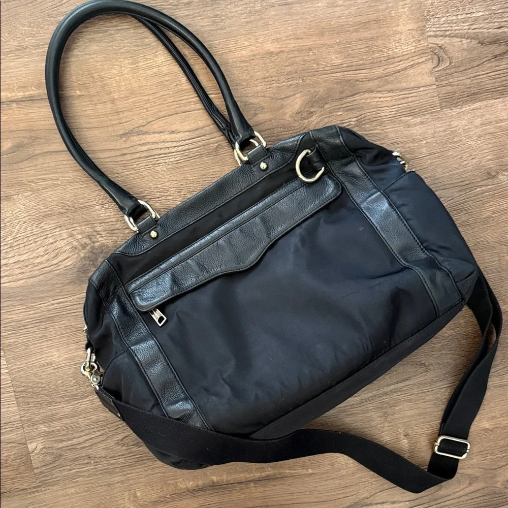 Rebecca Minkoff Knocked up Black Nylon and Leather Diaper bag Tote